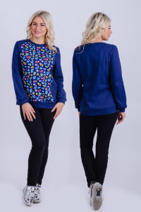Туника Т 227 (т-синий+Принт галочки)